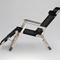 Black Mesh Lounge Chair With Ergonomic Armrests Adjustable Backrest And Wooden Frame
