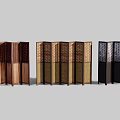 Wooden Room Dividers With Traditional Patterns Woven Panels And Carved Details