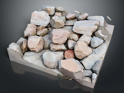 Natural Stacked Stones With Various Sizes For Construction And Decorative Use 3d model