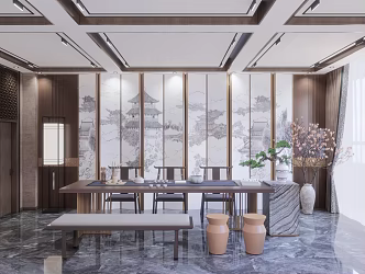 New Chinese Tea Room 3d model