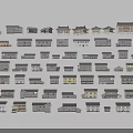 Various Styles Residential Buildings With Different Roofs And Exterior Designs