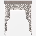 Gray And White Geometric Pattern Curtains With Elegant Design For Modern Home 3d model