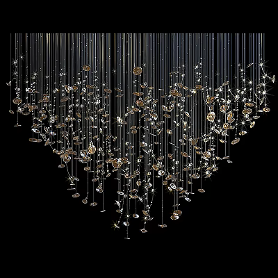 Elegant Crystal Chandelier With Hanging Crystal Pendants And Sparkling Light Effects 3d model