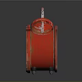 Red Vintage Alarm Clock With Double Bells And Round Dial Reflective Surface And Classic Design