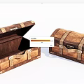 Vintage Wooden Chests With Metal Straps Open And Closed Design