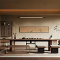 Modern Zen Solid Wood Tea Table And Chairs Set For Cozy Chinese Tea Room Interior