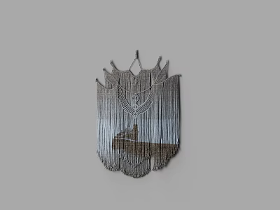 Modern Abstract Metal Wall Decor With Textured Surface And Geometric Patterns 3d model