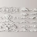White Ornate Carvings With Intricate Floral And Scroll Patterns For Home Decoration