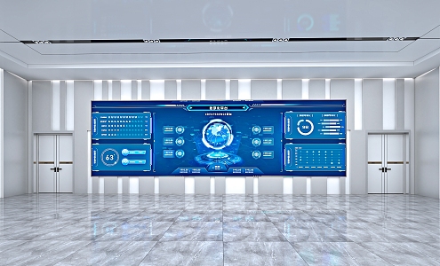 modern command center control center 3d model