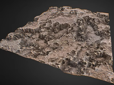 Rough Mountainous Terrain 3D Model With Rocky Crags And Uneven Surfaces 3d model