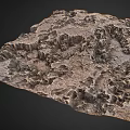 Rough Mountainous Terrain 3D Model With Rocky Crags And Uneven Surfaces