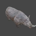 Low Poly 3D Rhinoceros Game And Movie Character Art Design