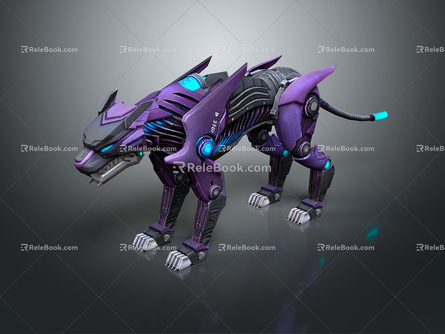 robot leopard sci-fi leopard machine animal mechanical animal 3d model