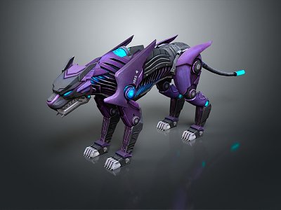 robot leopard sci-fi leopard machine animal mechanical animal 3d model