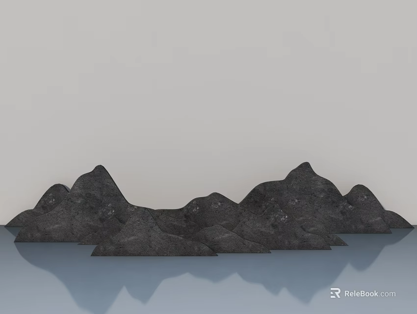 Sliding Door Design Featuring Mountain Landscape And Water Reflection View 3d model