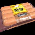 Fresh Delicious Packaged Sausages In Vacuum Sealed Plastic Packaging Ready To Eat
