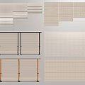 Different Styles of Roman Blinds in Neutral Tones with Wooden and Metal Frames
