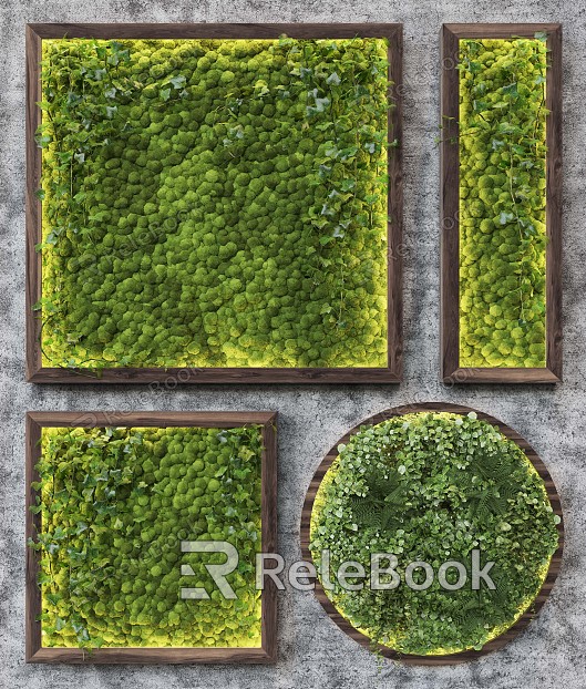 Modern plant wall plant wall combination model