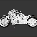 Modern Transparent Motorcycle Design Featuring Sleek Silver Frame Large Wheels And Reflective Surface 3d model