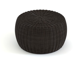 Modern Resin Wicker Footstool Rattan Round Stool Homestay Inn Sitting Pier Small Side Table Small Coffee Table Low Table Courtyard Outdoor Leisure Stool Woven Chair Rattan Art Coffee Table 3d model