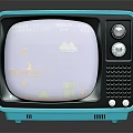 Vintage Blue Television Displaying Classic Game With Green Pipes Clouds And Score Elements On Screen
