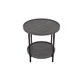 Wooden Round Side Table With Metal Frame And Lower Storage Shelf 3d model