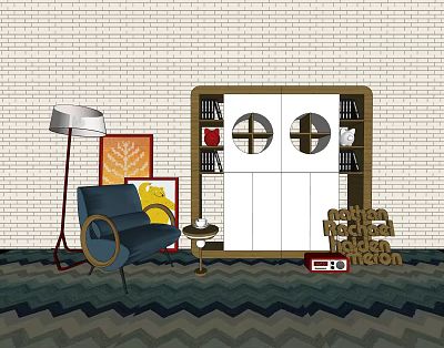 Modern bookcase chair 3d model