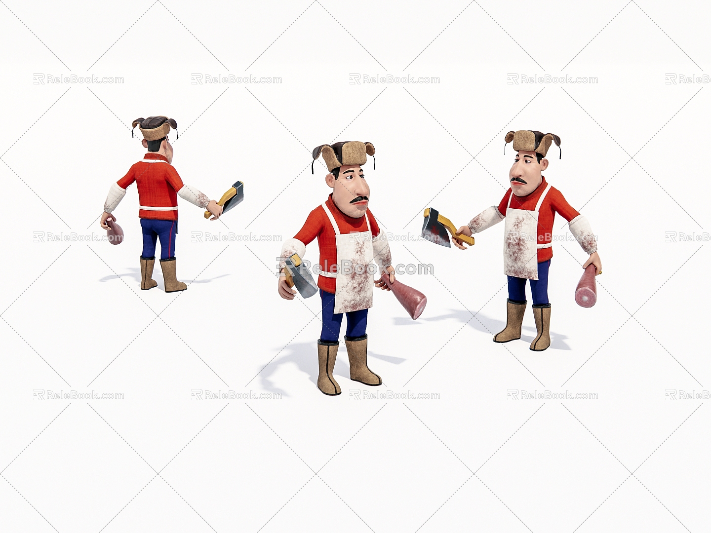 Cartoon Anime Character Chef Male model