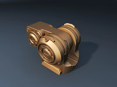 Fighter Jet Golden 3D Model Showcasing Detailed Mechanical Components And Metallic Finish 3d model