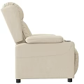 Beige Comfortable Massage Chair With Soft Upholstery Armrests And Side Pocket In Modern Living Room