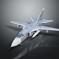 Gray Military Airplane Model With Detailed Design And Reflection On Dark Background