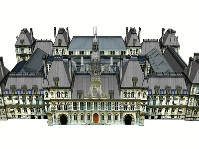 Ornate Classical Architecture With Symmetrical Design Spires Central Tower And Detailed Facade 3d model