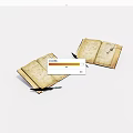 Old Open Books With Yellowed Pages And Feather Quill Pen