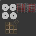 Modular Furniture With Yellow Blocks Gray Cylinders And Red Cubes Stackable Design