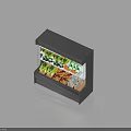 Black Layered Display Shelf With Transparent Glass Door For Fresh Vegetables And Fruits