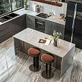 Modern Living Dining Area Interior Design With Sofa Coffee Table TV Netflix And Plants