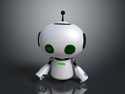 Modern Robot Assistant Small Robot Butler 3d model