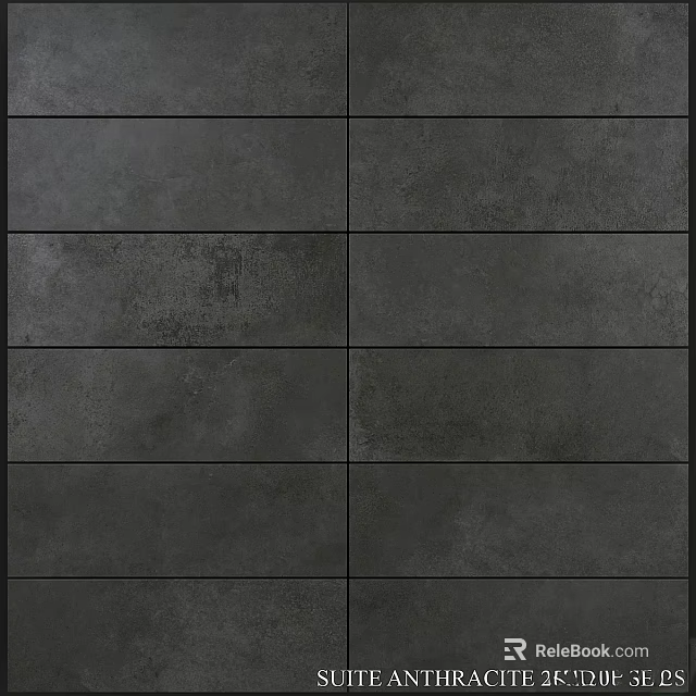 Durable Black Textured Building Components Featuring Modern Rectangular Ceramic Panels 3d model 