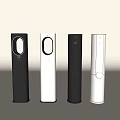 Four Sleek Modern Vertical Air Conditioner Fans in Black and White Design
