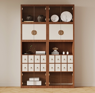 New Chinese Style Tea Cabinet Tea Set Display Cabinet Tea Room Cabinet Display Cabinet 3d model