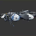 Modern Sports Motorcycle With White And Blue Body Black Seat And Alloy Wheels