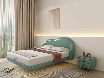 Double Bedroom Leather Bed model