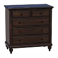 Dark Brown Wooden Entryway Side Cabinet With Multiple Drawers And Sturdy Legs
