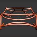 Modern Orange Wireframe Car Frame Structure for Automotive Body Parts Design