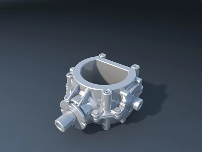 Stainless Steel Faucet Component in Detailed 3D Industrial Design Model View 3d model