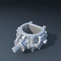 Stainless Steel Faucet Component in Detailed 3D Industrial Design Model View