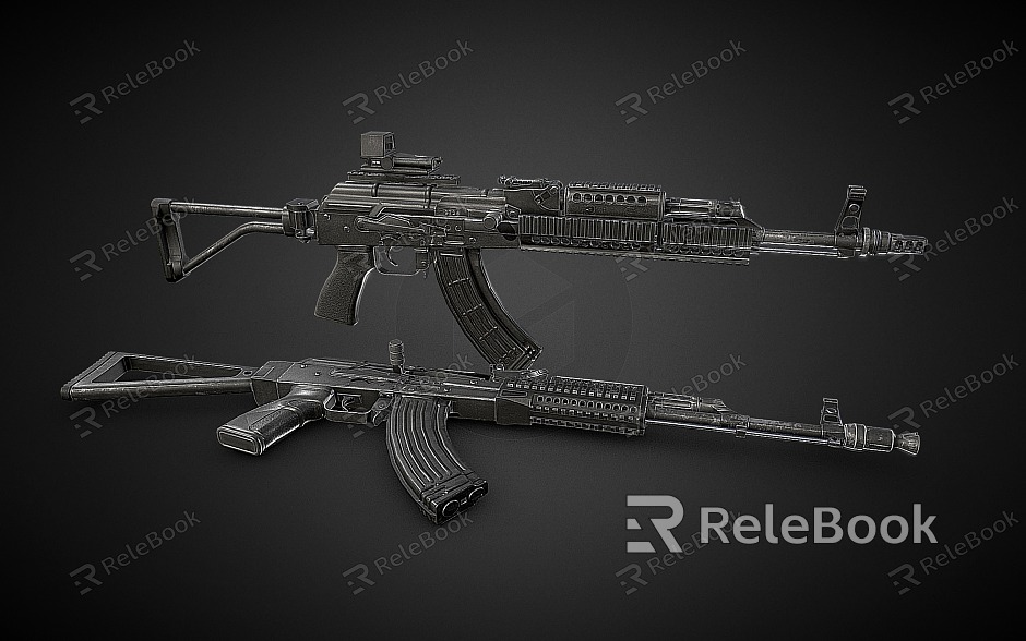 AKM Rifle Assault Rifle Combat Rifle Military Weapon model