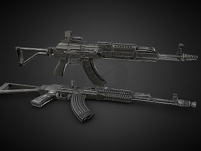 AKM Rifle Assault Rifle Combat Rifle Military Weapon model