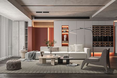 modern living room 3d model