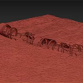 Sandy Terrain Featuring Metal Tunnels And Damaged Circular Structures